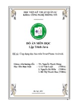 Báo cáo đồ án ứng dụng đọc báo trên smartphone android