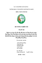 Nghiên cứu thực tiễn dồn điền đổi thửa ở thụy duyên, thái thụy, thái bình và đề xuất chính sách khuyến khích dồn điền đổi thửa nâng cao hiệu quả sử dụng đất nông nghiệp ở các tỉnh đồng bằng sông hồng