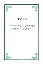 Những tác động của quốc tế cộng sản đến cách mạng việt