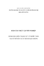 đánh giá hiện trạng xử lý nước thải tại cơ sở sản xuất bánh kẹo eropa