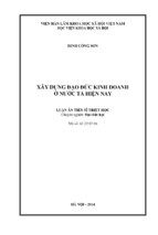 Luận án tiến sĩ triết học xây dựng đạo đức kinh doanh ở nước ta hiện nay