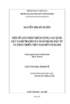 Một số giải pháp nhằm nâng cao năng lực cạnh tranh của ngân hàng đầu tư và phát triển việt nam đến năm 2015