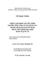 Kinh tế những giải pháp chủ yếu nhằm chuyển tổng công ty xây dựng số 1 thành tập đoàn kinh tế mạnh trong tiến trình hội nhập quốc tế