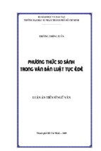 Luận án tiến sĩ ngữ văn phương pháp so sánh trong văn bản luật tục êđêluận án tiến sĩluận án tiến sĩ