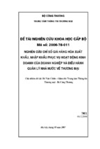 đề tài nckh cấp bộ nghiên cứu chỉ số giá hàng hóa xuất khẩu, nhập khẩu phục vụ hoạt động kinh doanh của doanh nghiệp và điều hành quản lý nhà nước về thương mại