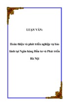 Hoàn thiện và phát triển nghiệp vụ bảo lãnh tại ngân hàng đầu tư và phát triển hà nội