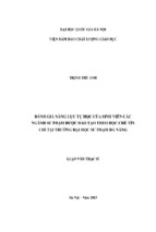 Luận văn thạc sĩ đo lường và đánh giá trong giáo dục đánh giá năng lực tự học của sinh viên các ngành sư phạm được đào tạo theo học chế tín chỉ tại trường đại học sư phạm đà nẵng