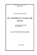 Luận văn thạc sĩ luật học quy chế pháp lý của hội nghị chủ nợ