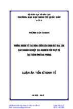 Những nhân tố tác động đến lựa chọn đất đai của các doanh nghiệp qua nghiên cứu thực tế tại thành phố hải phòng