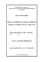 Luận văn thạc sĩ đề tài những vấn đề đặt ra cho quá trình tự do hóa tài khoản vốn của việt nam