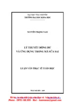 Lý thuyết đồng dư và ứng dụng trong mã sửa sai