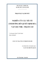 Luận văn thạc sĩ quản trị kinh doanh nghiên cứu các yếu tố ảnh hưởng đến quyết định mua vật liệu nhẹ   thạch cao