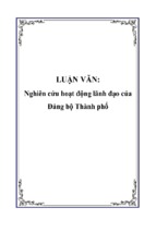 Nghiên cứu hoạt động lãnh đạo của đảng bộ thành phố