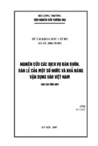 Báo cáo tổng hợp đề tài khoa học cấp bộ nghiên cứu các dịch vụ bán buôn, bán lẻ của một số nước và khả năng vận dụng vào việt nam