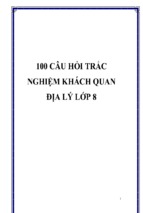 100 câu hỏi trắc nghiệm khách quan địa lý lớp 8