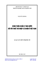 Hoàn thiện quản lý nhà nước đối với thuế thu nhập cá nhân ở việt nam