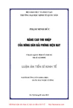 Nâng cao thu nhập của nông dân hải phòng hiện nay