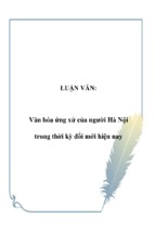 Văn hóa ứng xử của người hà nội trong thời kỳ đổi mới hiện nay