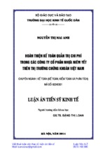 Hoàn thiện kế toán quản trị chi phí trong các công ty cổ phần nhựa niêm yết trên thị trường chứng khoán việt nam