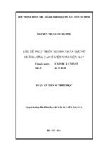 Triết học vấn đề phát triển nguồn nhân lực nữ chất lượng cao ở việt nam hiện nayluận án tiến sĩluận án tiến sĩ