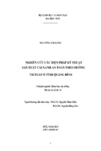 Luận án tiến sĩ nông nghiệp  nghiên cứu các biện pháp kỹ thuật sản xuất cải xanh an toàn theo hướng vietgap ở tỉnh quảng bình