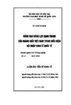 Luận án tiến sĩ kinh tế nâng cao năng lực cạnh tranh của ngành giấy việt nam trong điều kiện hội nhập kinh tế quốc tế