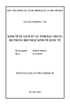 Luận án tiến sĩ kinh tế du lịch ở các tỉnh bắc trung bộ trong hội nhập kinh tế quốc tế