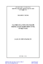 Vai trò của vốn con người trong giảm nghèo bền vững ở việt nam