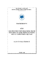 Luận văn thạc sỹ giải pháp phát triển hoạt động thanh toán quốc tế tại hệ thống ngân hàng đầu tư và phát triển việt nam