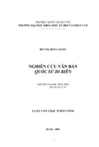 Luận văn thạc sĩ hán nôm nghiên cứu văn bản quốc sử di biên