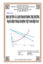 Tiểu luận độc quyền và cạnh tranh trong thị trường mạng điện thoại di động việt nam hiện nay   1