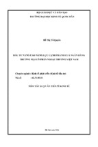 Luận án tiến sĩ kinh tế đầu tư nâng cao năng lực cạnh tranh của ngân hàng thương mại cổ phẩn ngoại thương việt nam