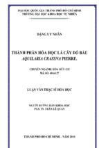 Hóa học thành phần hóa học của cây dó bầu (aquilaria crassna pierre)