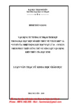 Vận dụng tư tưởng sư phạm tích hợp trong dạy học một số kiến thức về “chất khí” và “cơ sở của nhiệt động lực học”