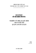 Báo cáo tổng kết kết quả nghiên cứu đề tài nghiên cứu phụ gia đè chìm cho tuyển nổi quặng apatit loại ii   1