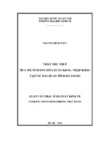Luận văn thạc sĩ quản lý kinh tế thất thu thuế qua mã số hàng hóa xuất khẩu, nhập khẩu tại cục hải quan tỉnh hà giang