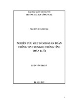 Luận văn thạc sỹ nghiên cứu việc đảm bảo an toàn thông tin các chính sách bảo đảm an ninh cho hệ thống lưới