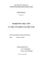 Luận án tiến sĩ quản trị kinh doanh marketing trực tiếp và việc ứng dụng vào việt nam   phạm thị huyền