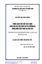 Chính sách thúc đẩy xuất khẩu hàng hóa của việt nam vào thị trường eu trong điều kiện tham gia vào wto