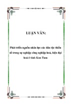 Luận văn phát triển nguồn nhân lực các dân tộc thiểu số trong sự nghiệp công nghiệp hoá, hiện đại hoá ở tỉnh kon tum