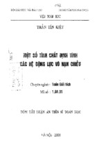 Một số tính chất định tính các hệ động lực vô hạn chiềuluận án tiến sĩluận án tiến sĩ