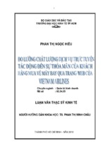 Luận văn chất lượng dịch vụ trực tuyến tác động đến sự thỏa mãn của khách hàng mua vé máy bay