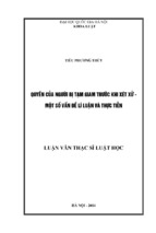 Tóm tắt luận văn thạc sĩ luật học quyền của người bị tạm giam trước khi xét xử – một số vấn đề lí luận và thực tiễn