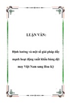 định hướng và một số giải pháp đẩy mạnh hoạt động xuất khẩu hàng dệt may việt nam sang hoa kỳ