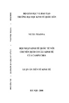 Luận văn tiến sỹ kinh tế hội nhập kinh tế quốc tế với chuyển dịch cơ cấu kinh tế ở campuchia