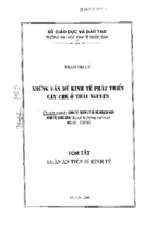 Luận án tiến sĩ những vấn đề kinh tế phát triển cây chè ở thái nguyên
