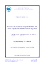 Các giải pháp thúc đẩy sự phát triển bền vững thị trường chứng khoán việt nam
