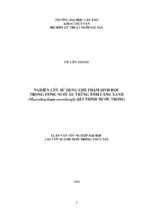 Nghiên cứu sử dụng chế phẩm sinh học trong ương nuôi ấu trùng tôm càng xanh (macrobrachium rosenbergii) qui trình nước trong