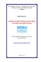 Tóm tắt luận án tiến sĩ vật lý nghiên cứu một số phản ứng hạt nhân cần thiết cho thiên văn học