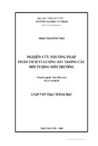 Luận án tiến sĩ nghiên cứu phương pháp phân tích vi lượng iot trong các đối tượng môi trường